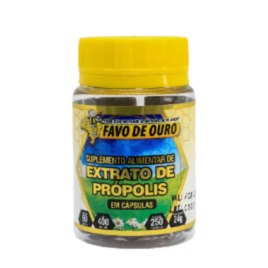 Extrato De Propolis Verde 60 Cápsulas Favo De Ouro